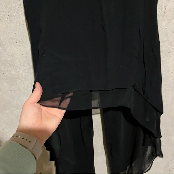 Miss Me Black High Low Tie Up Open Back Beaded Tank Top Blouse Sz M - NWT - Picture 3 of 10